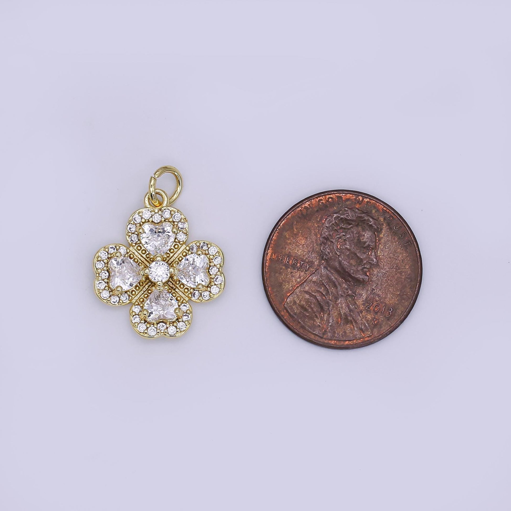 Mini Gold Flower Charms Dainty Gold Floral Pendant Cubic Flower Spring Garden Charm for Necklace Bracelet DIY Jewelry Making Supply aj-323
