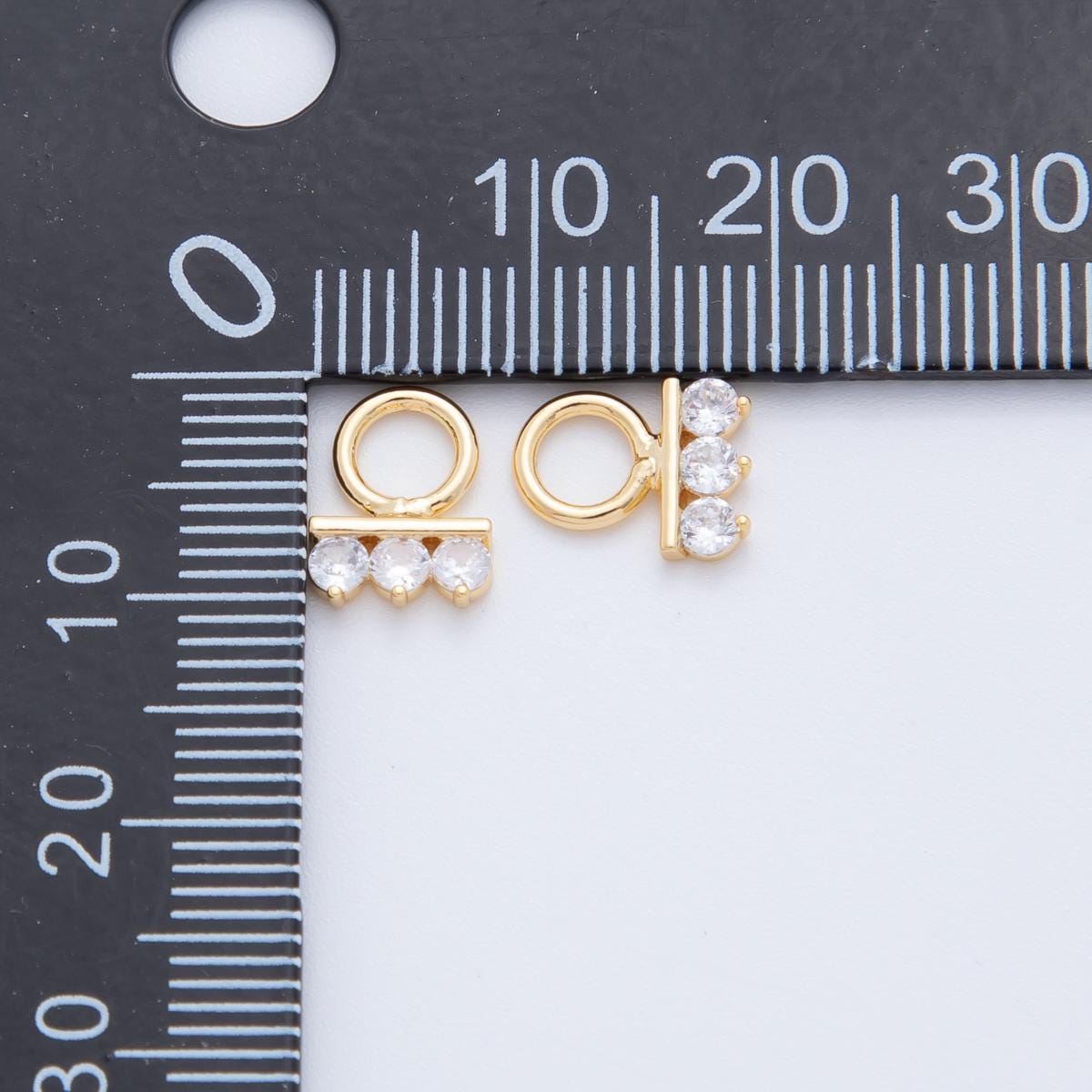 Tiny CZ Micro Pave Hoops Dangle Charm 18k Gold Filled Charm with Large Loop for Everyday Charm DIY Earring Jewelry Making Supply AF-733