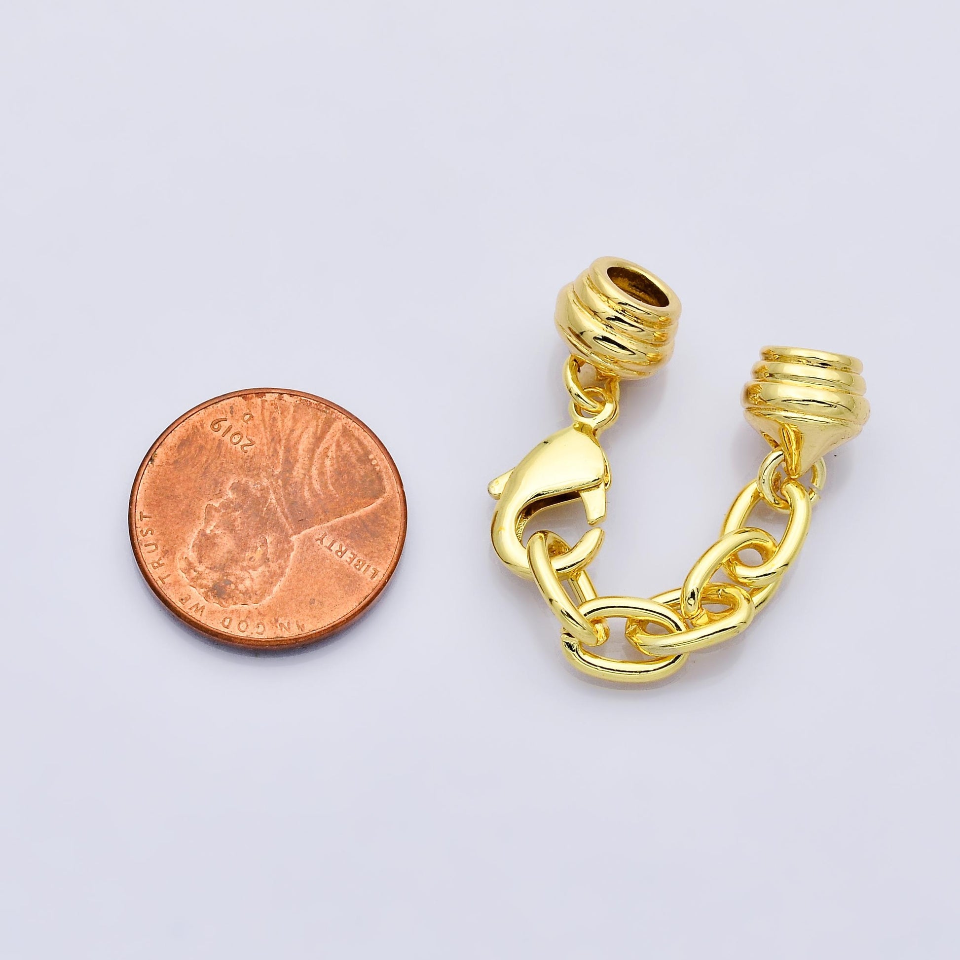 Gold Cord End Cap Clasps with Lobster and Extender for Paracord Bracelet Necklace Making z-a1301