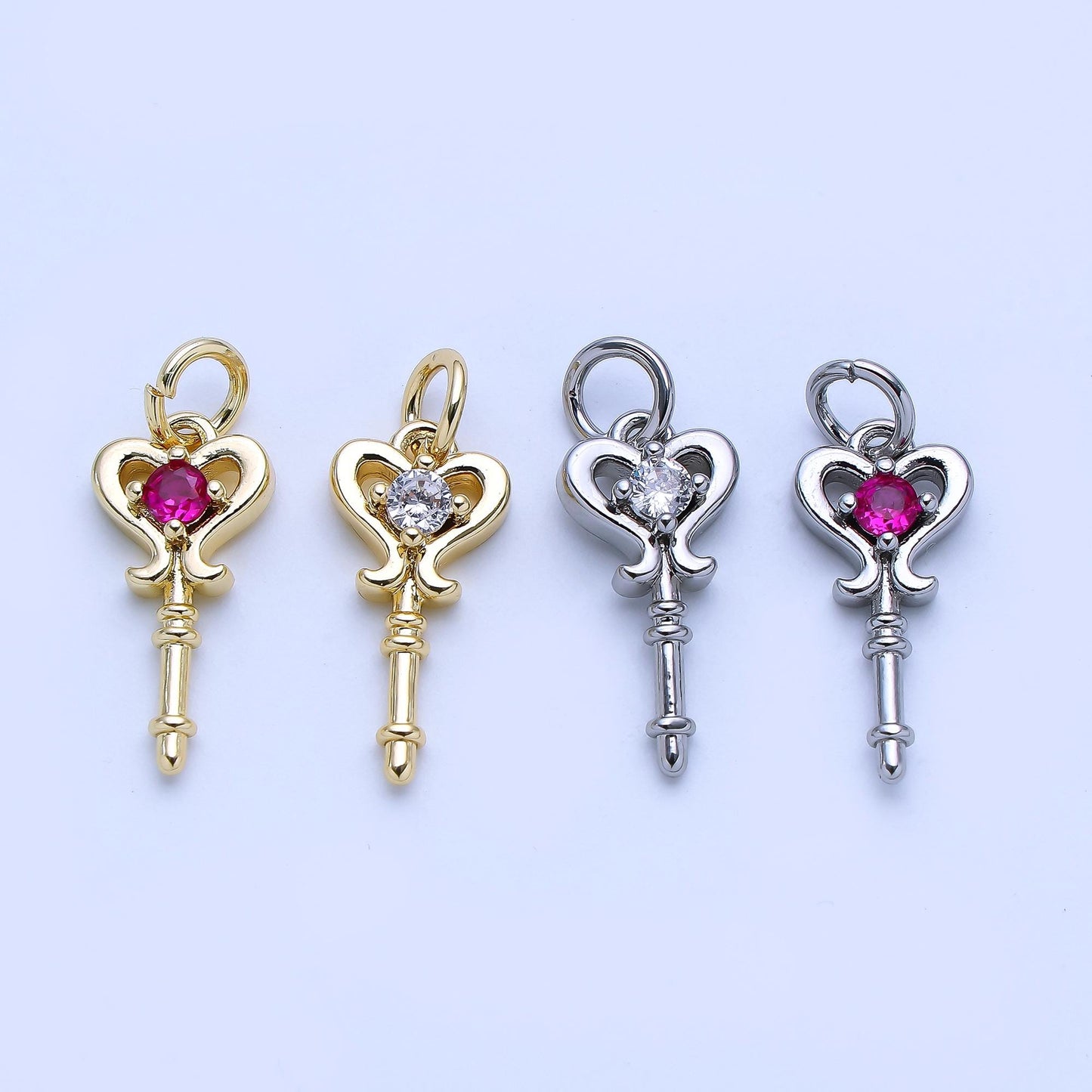 24k gold filled Mini Fairy Wand Charms with CZ Stone AJ-377