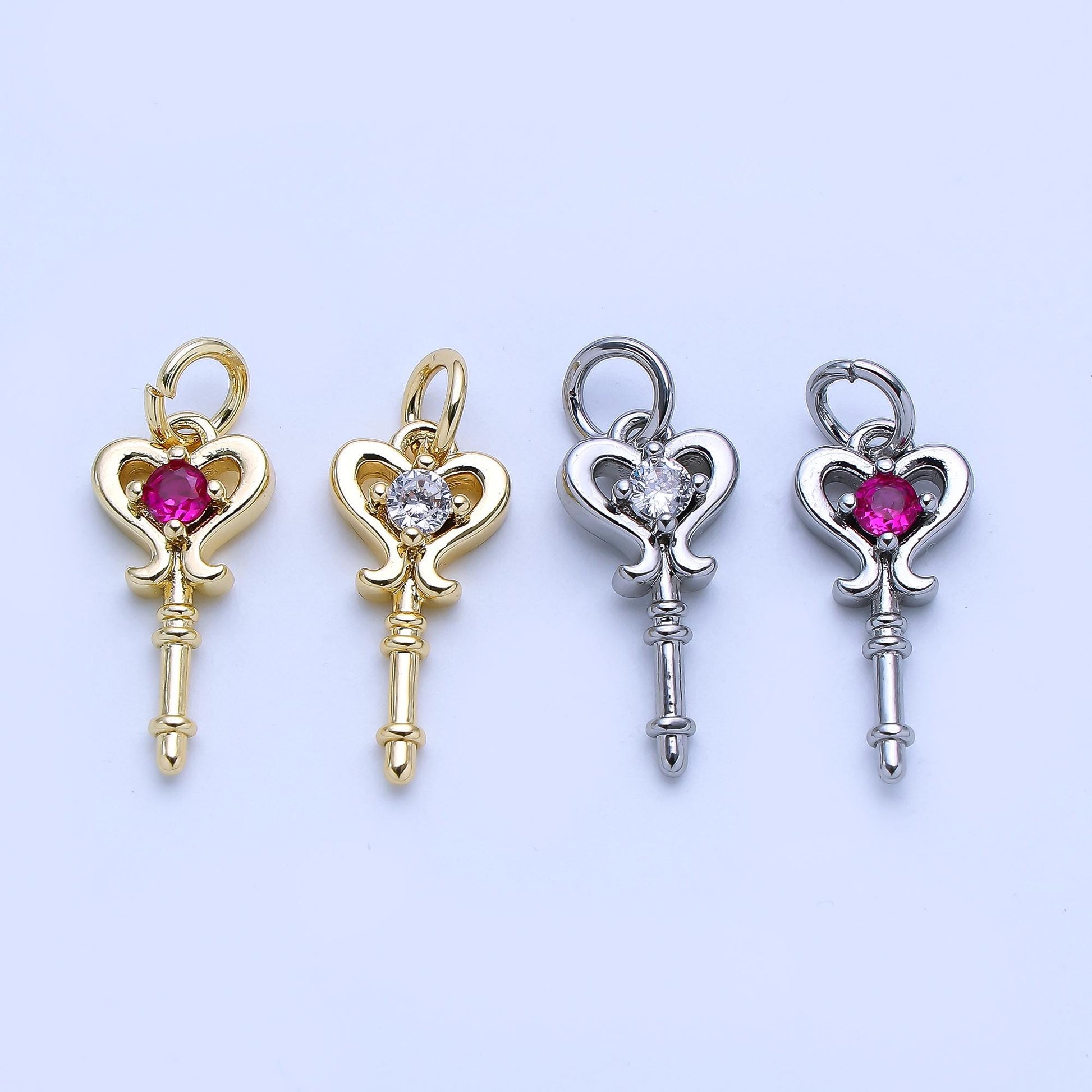 24k gold filled Mini Fairy Wand Charms with CZ Stone AJ-377
