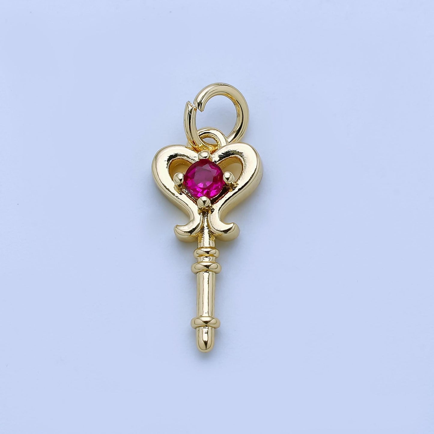 24k gold filled Mini Fairy Wand Charms with CZ Stone AJ-377