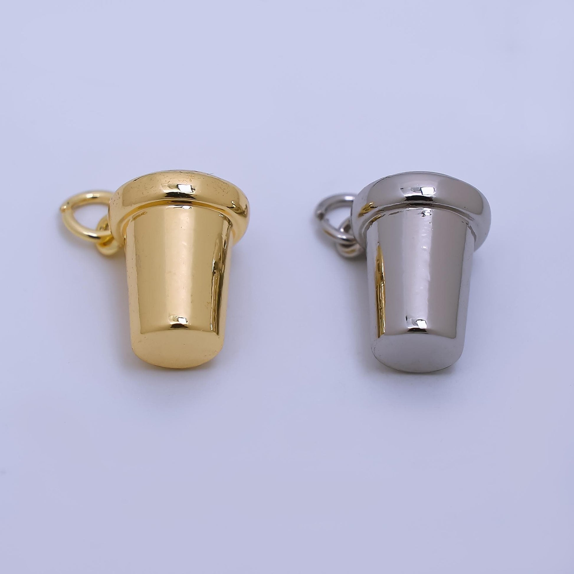 24K Gold Filled Coffee Cup 3D Multidimensional Tumbler Charm in Gold or Silver| AJ-374