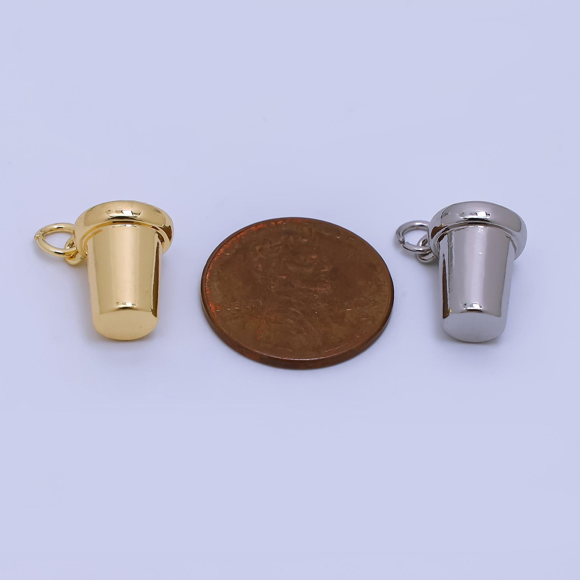 24K Gold Filled Coffee Cup 3D Multidimensional Tumbler Charm in Gold or Silver| AJ-374