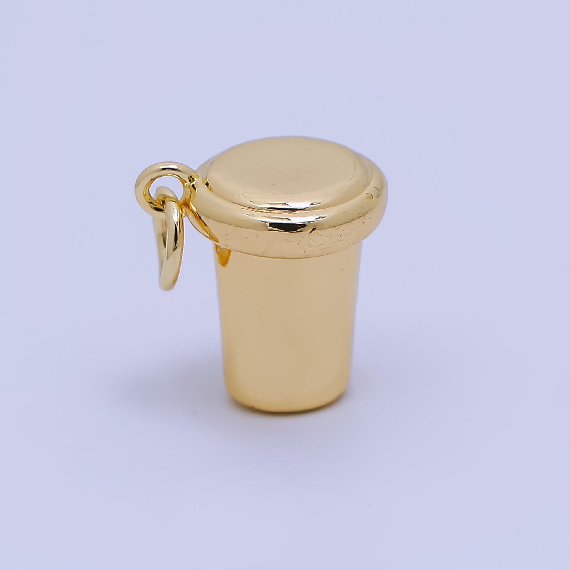24K Gold Filled Coffee Cup 3D Multidimensional Tumbler Charm in Gold or Silver| AJ-374