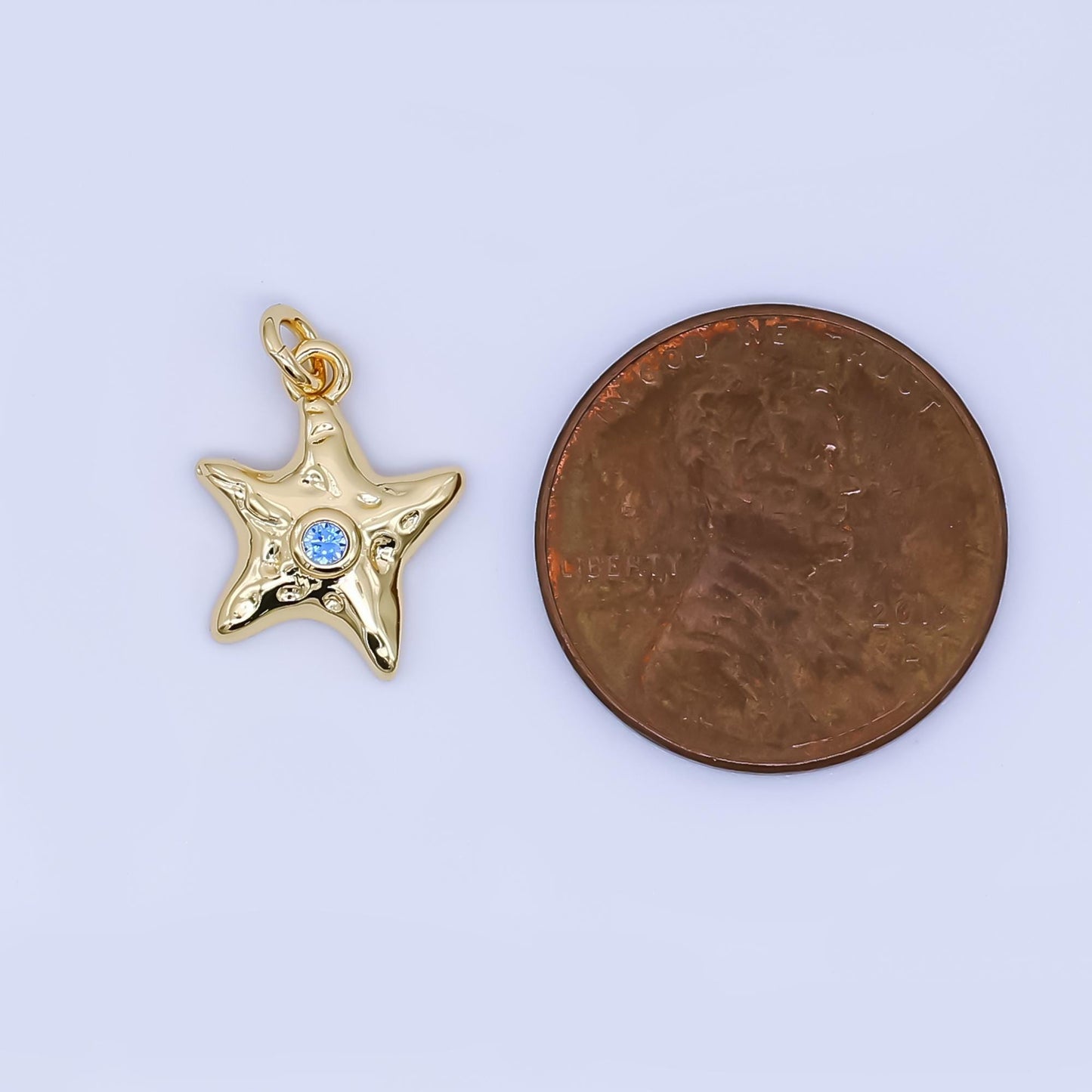 24K Gold Filled Star Fish Charm Dainty Beach Ocean Sea life Animal Pendant for Summer Bracelet Necklace for DIY Jewelry Making Supply AJ-460