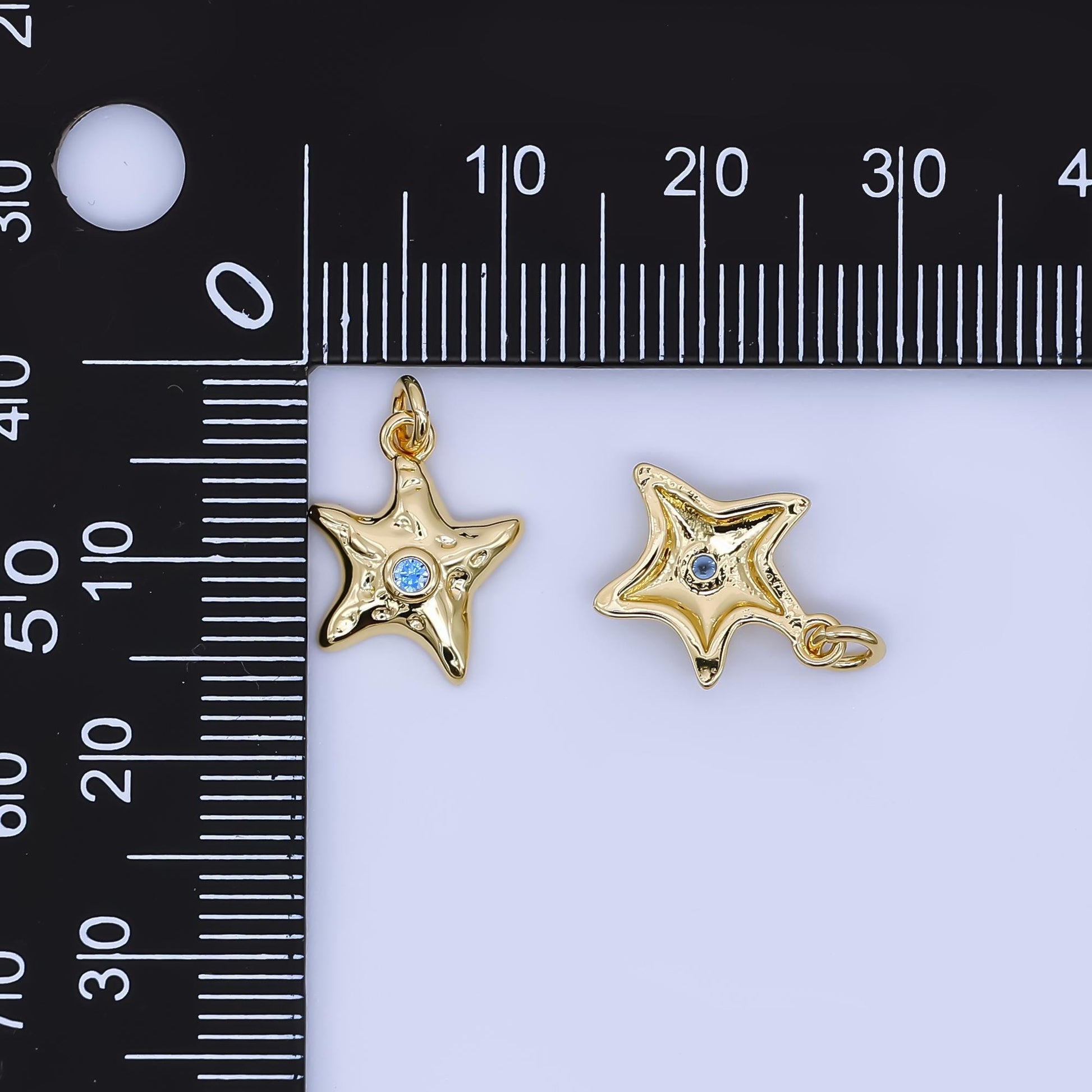 24K Gold Filled Star Fish Charm Dainty Beach Ocean Sea life Animal Pendant for Summer Bracelet Necklace for DIY Jewelry Making Supply AJ-460