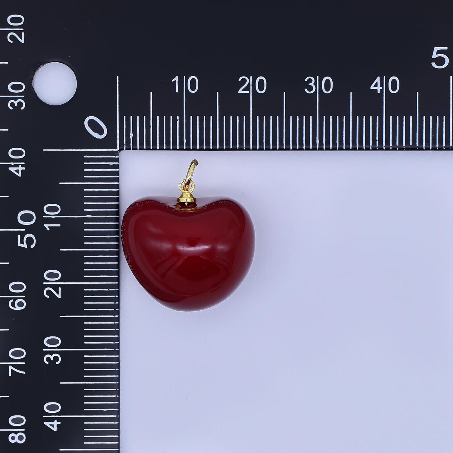 Dark Red Cherry charm enamel pendant fruit foodie charm inspired