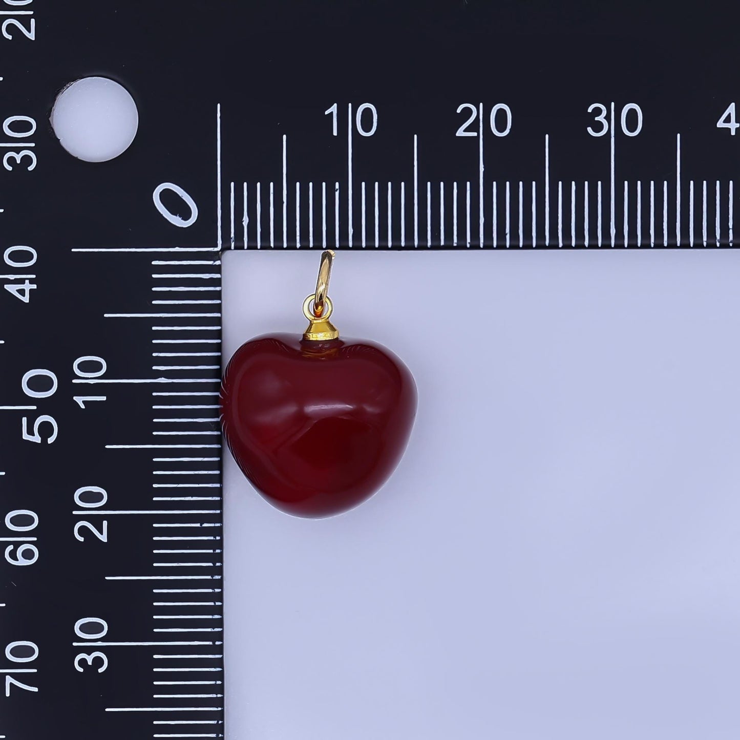 Dark Red Cherry charm enamel pendant fruit foodie charm inspired