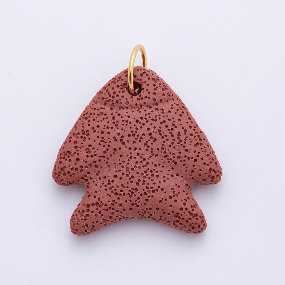 Bold Color Lava Stone Fish Pendant Natural Stone Fish Charm for Necklace Jewelry Making Supply 18k Gold Filled Charm ah-893