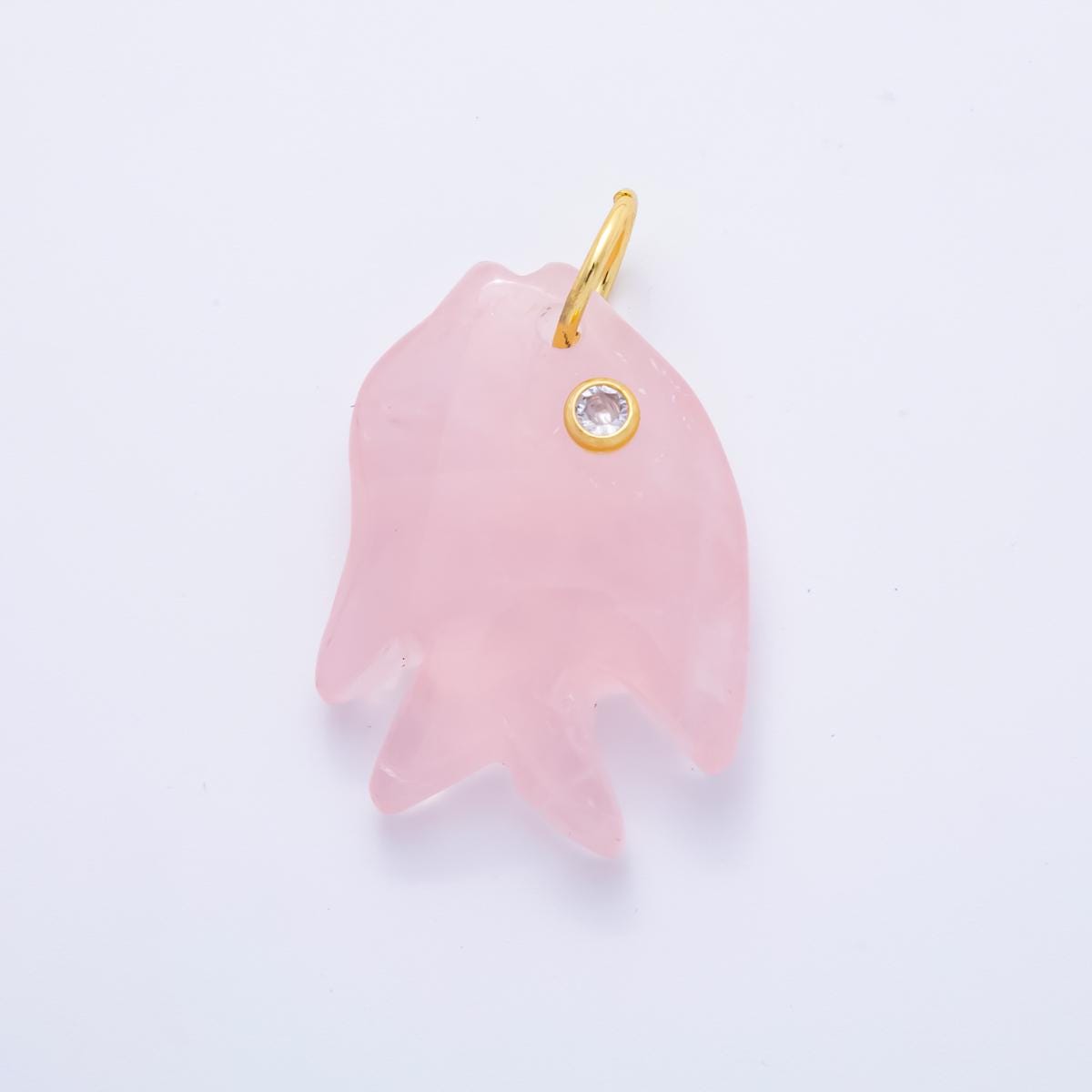 Bold Gemstone Fish Pendant Natural Stone Sea Life Animal Charm for Jewelry Making Supply 18k Gold Filled Charm Cord Scarf Necklace ah-882