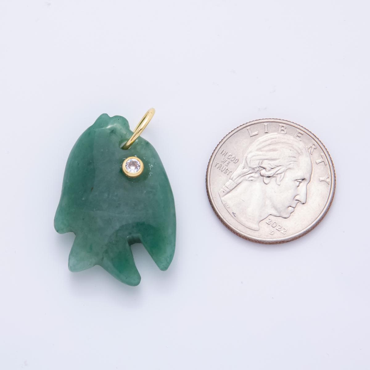 Bold Gemstone Fish Pendant Natural Stone Sea Life Animal Charm for Jewelry Making Supply 18k Gold Filled Charm Cord Scarf Necklace ah-882