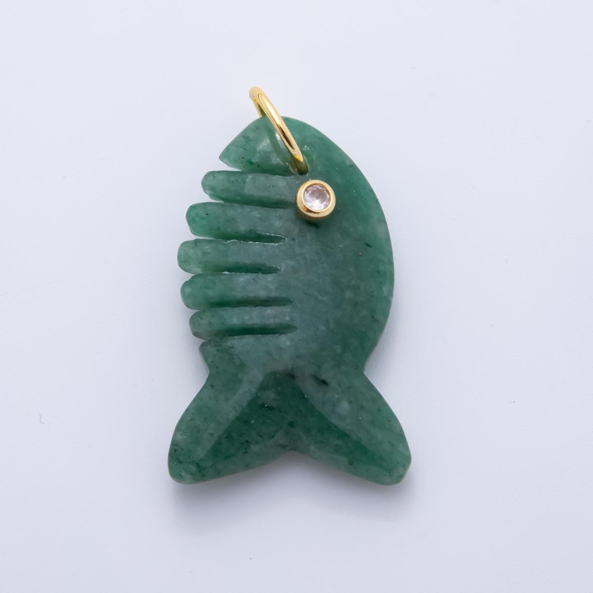 Big Gemstone Shark Pendant Natural Stone Fish Animal Charm for Jewelry Making Supply 18k Gold Filled Charm Cord Scarf Necklace AH-884