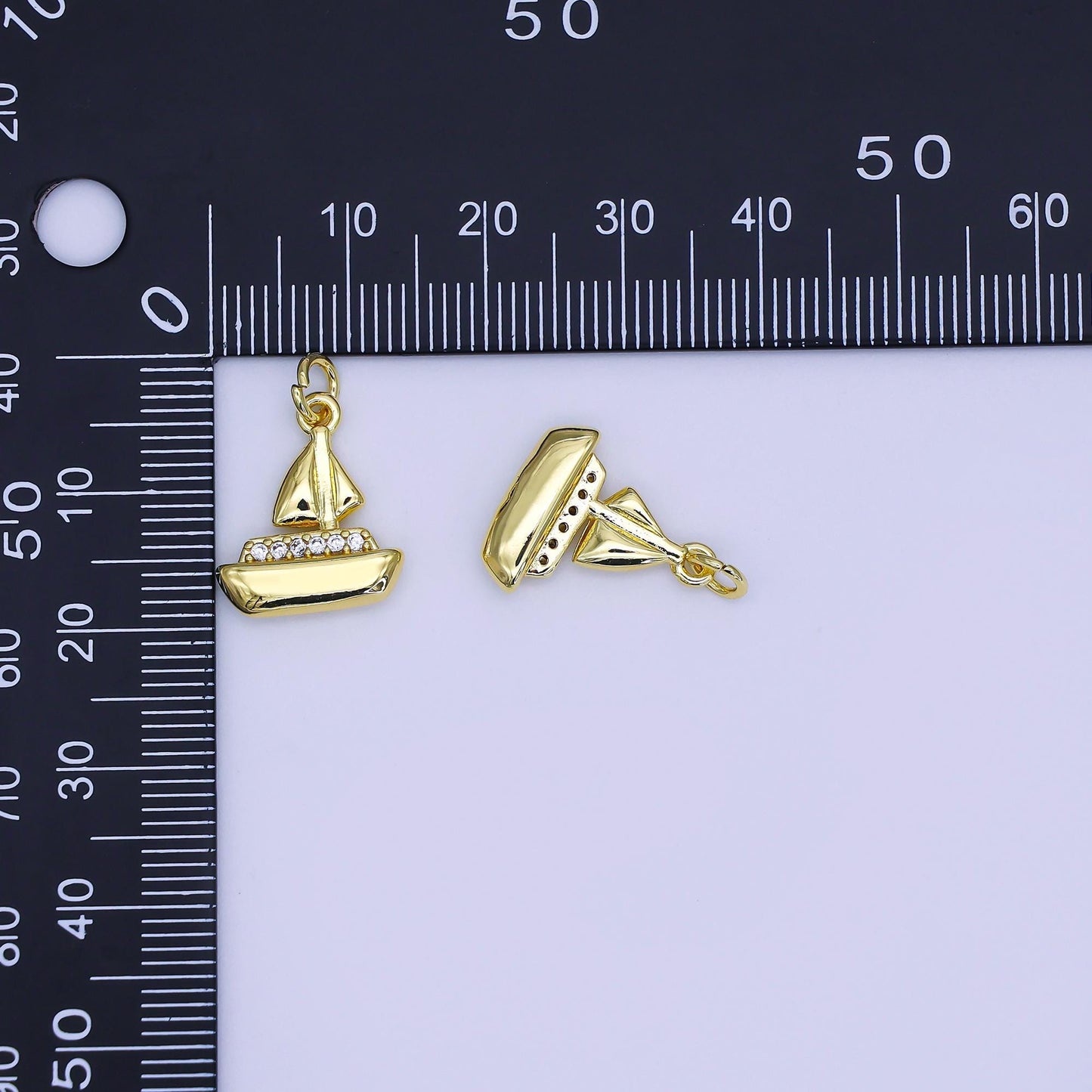 24k gold filled mini Boat Charm Beach Sail Pendant add-on charm | AJ-310