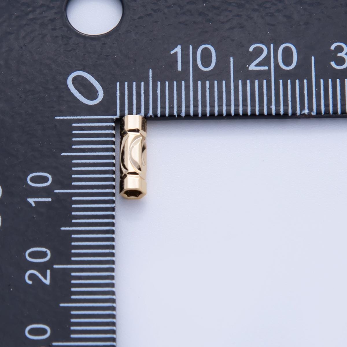 18K Gold Filled 3mm Edged Geometric Tube Cylinder Bead Spacer Set by 10 Pieces | B736