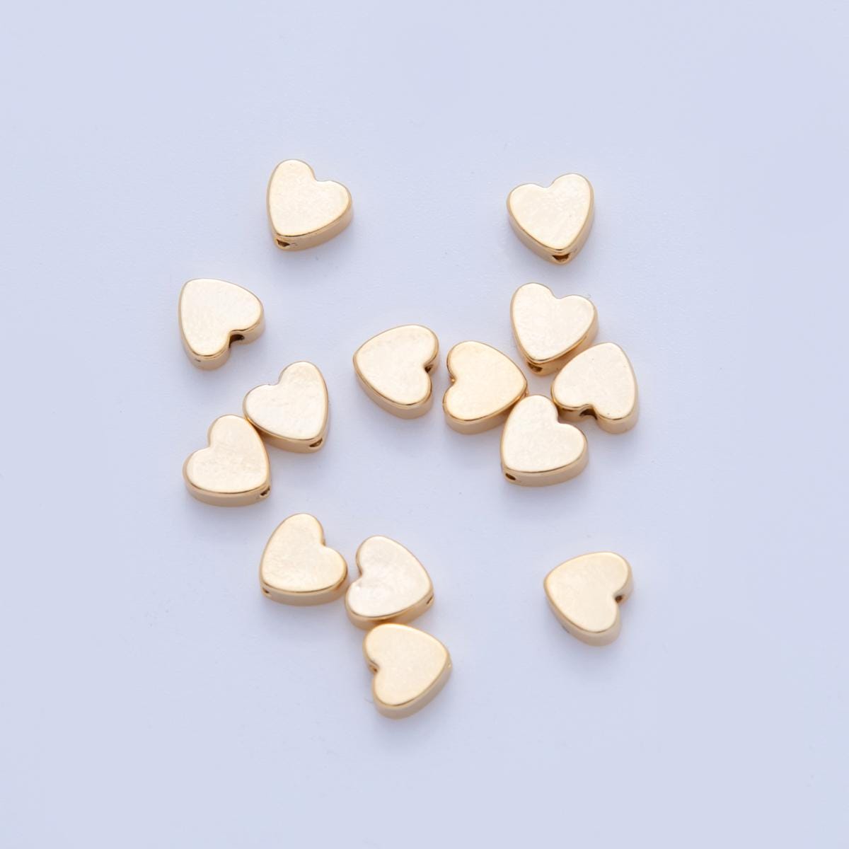 18K Gold Filled 5.5mm Minimalist Heart Mini Bead Spacer Set by 10 Pieces | B738