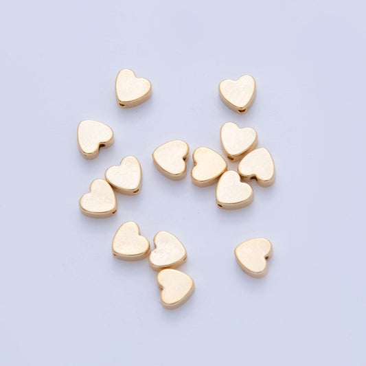 18K Gold Filled 5.5mm Minimalist Heart Mini Bead Spacer Set by 10 Pieces | B738