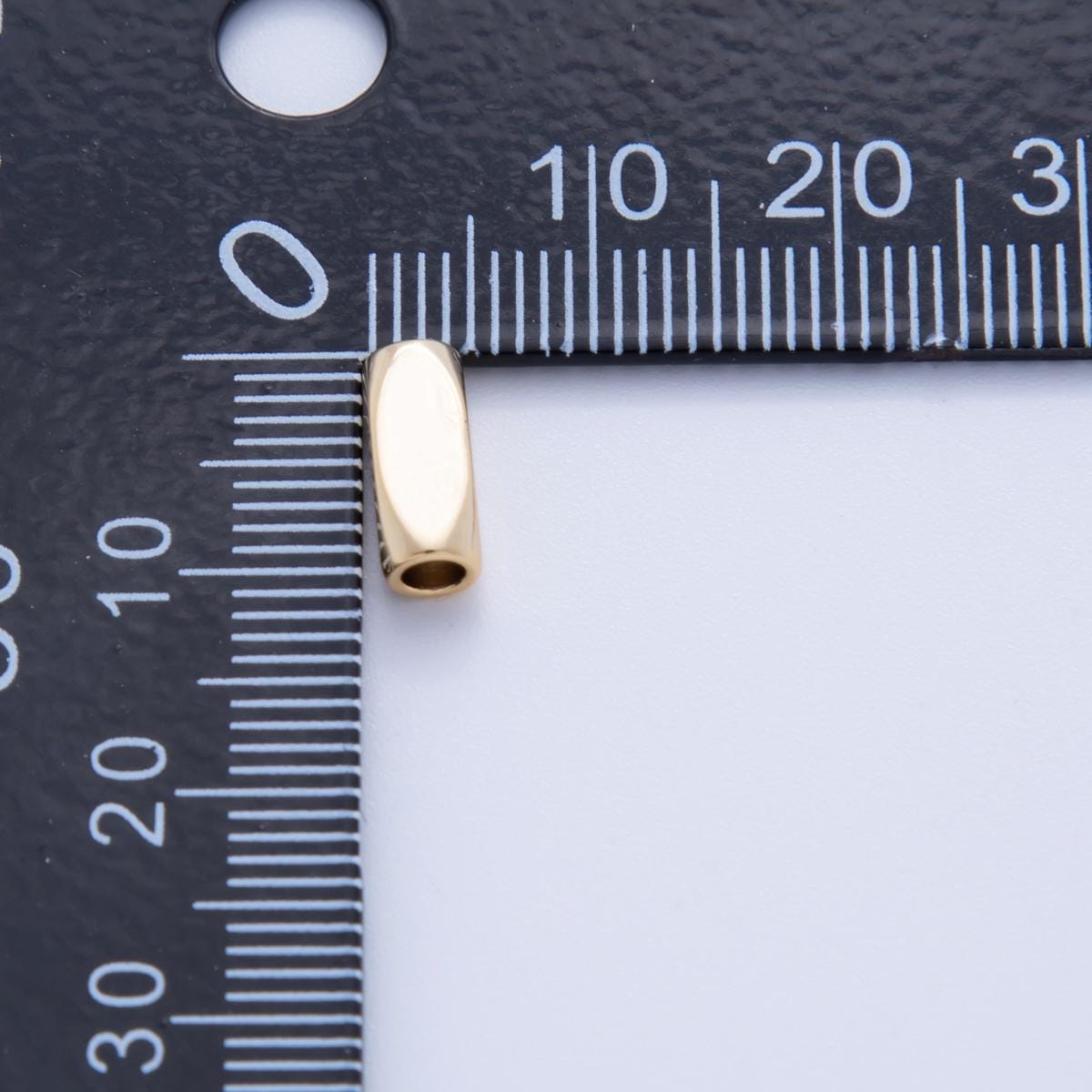 18K Gold Filled 3.8mm Edged Cylinder Tube Mini Bead Spacer Set by 10 Pieces | B742