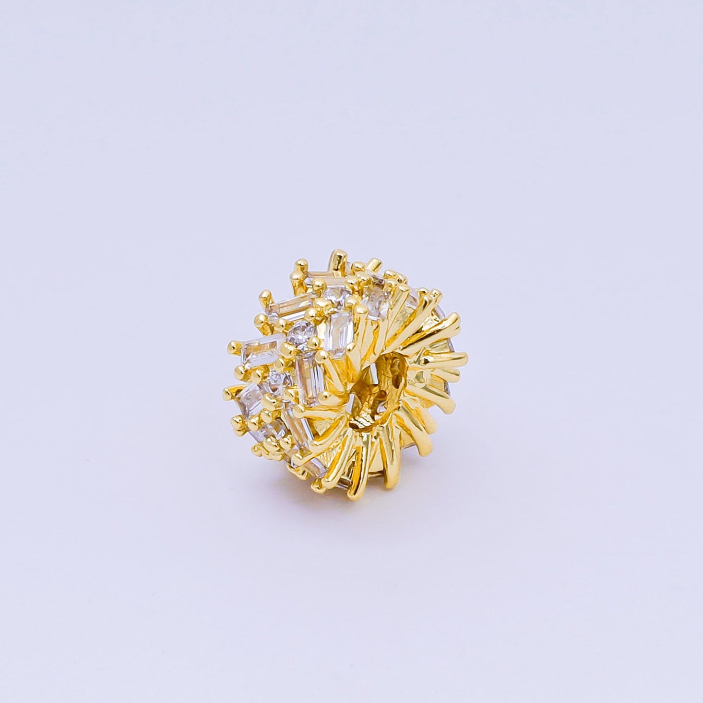 Gold Baguette Round beads charms 24k gold filled Donut spacer beads bracelet necklace for diy jewelry making supply B-919