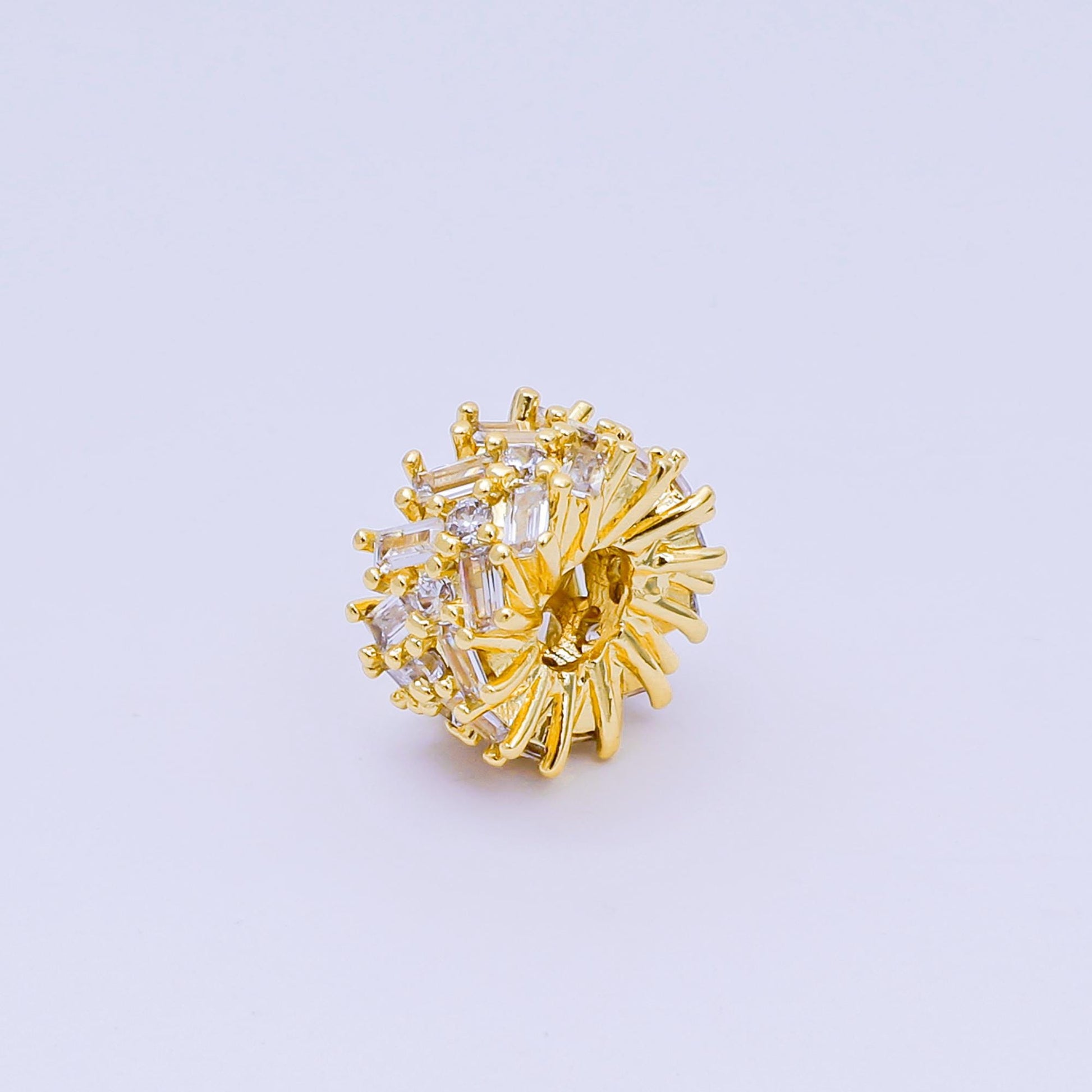 Gold Baguette Round beads charms 24k gold filled Donut spacer beads bracelet necklace for diy jewelry making supply B-919