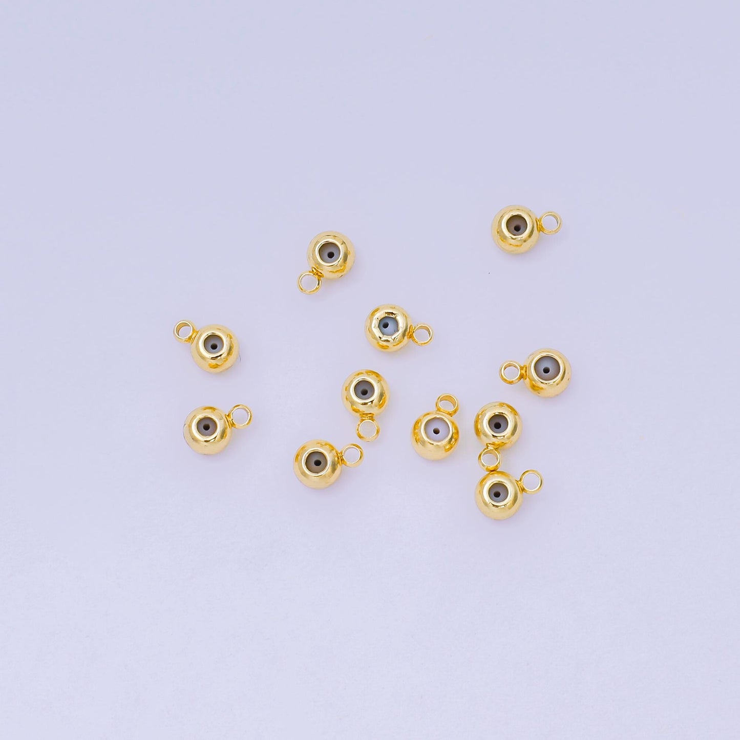 6x4 mm Gold Filled round safety rubber stopper bead spacer smart beads with open Link for Charm supplies Silicone Beads Z-1121