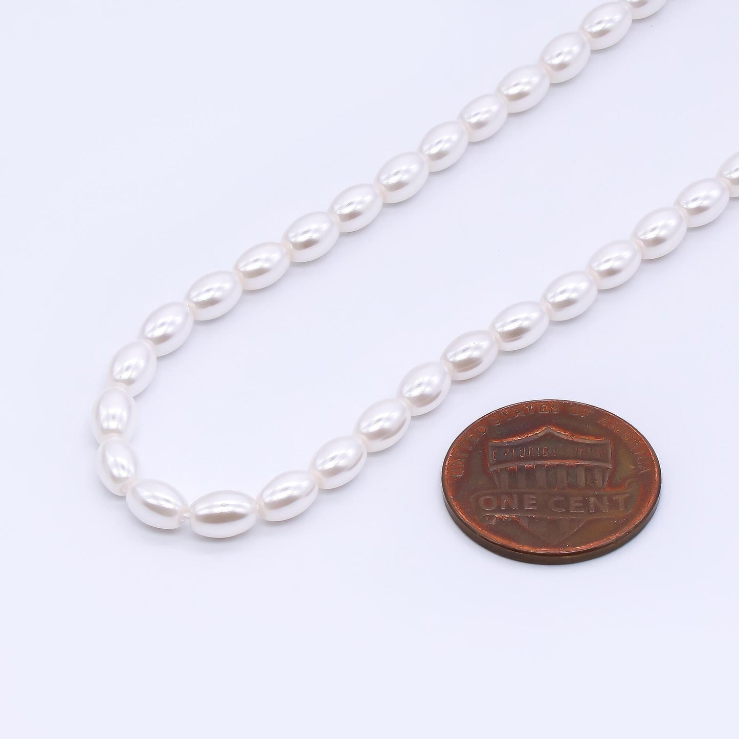 4mm seed luster white Rice Oval Shape Shell pearl full strand Small seed 71 pcs pearl beads pearlcore inspired WA-3170