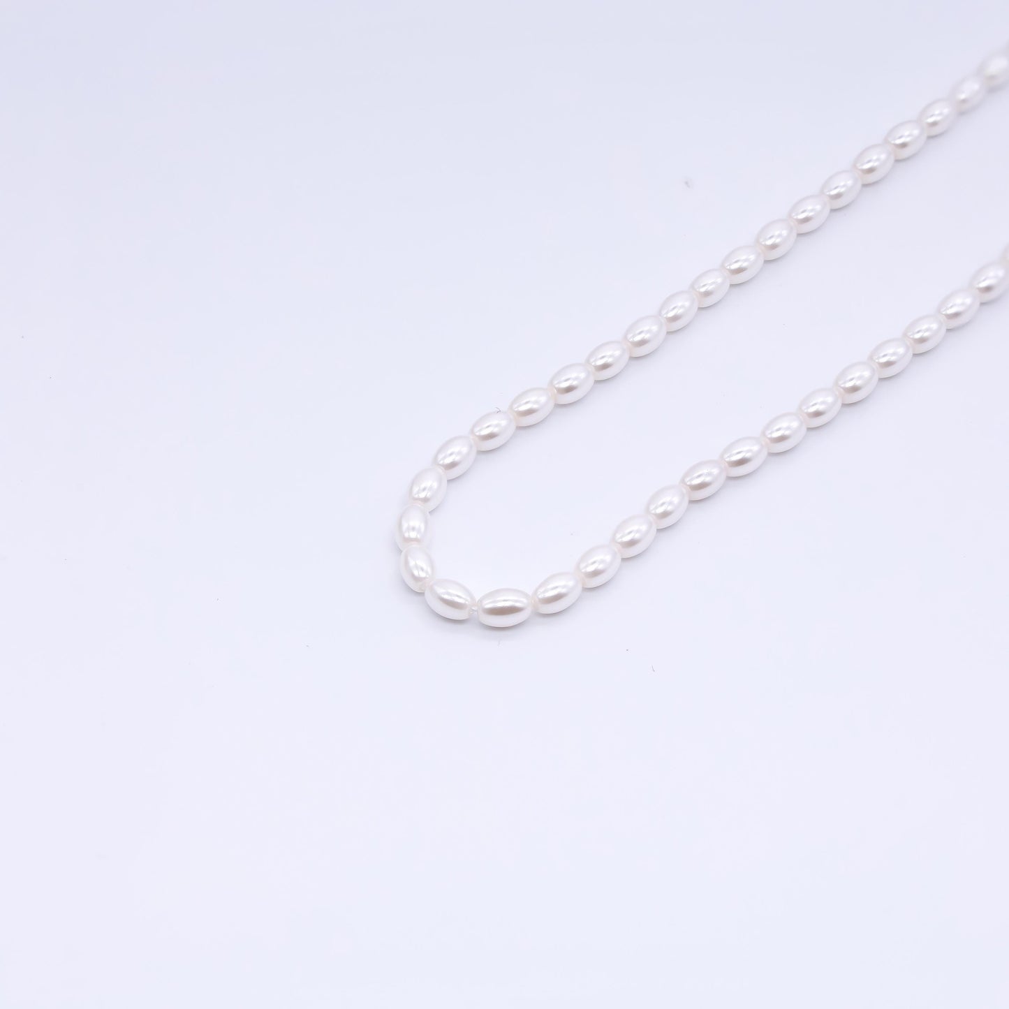 4mm seed luster white Rice Oval Shape Shell pearl full strand Small seed 71 pcs pearl beads pearlcore inspired WA-3170