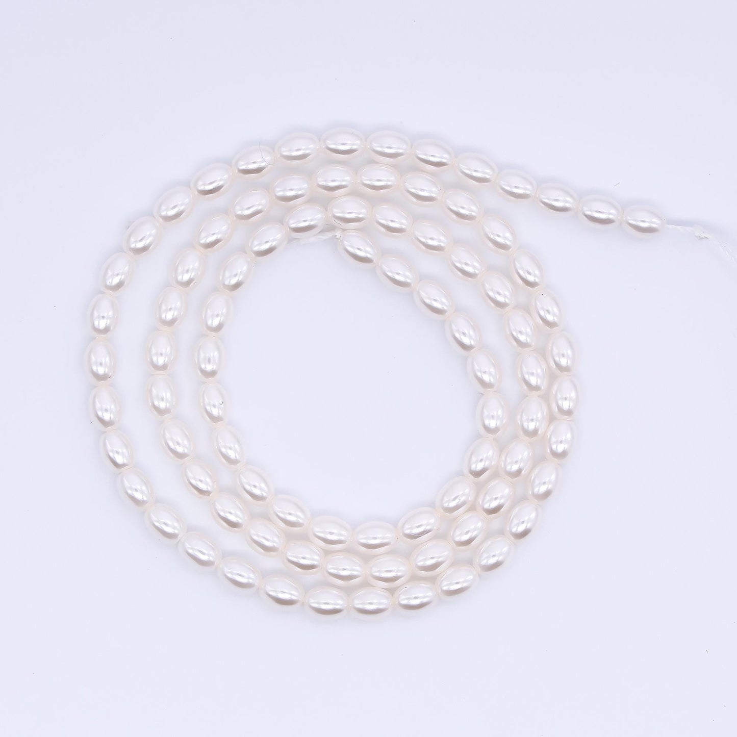 3.5mm seed luster white Rice Oval Shape Shell pearl full strand Small seed 85 pcs pearl beads pearlcore inspired WA-3169