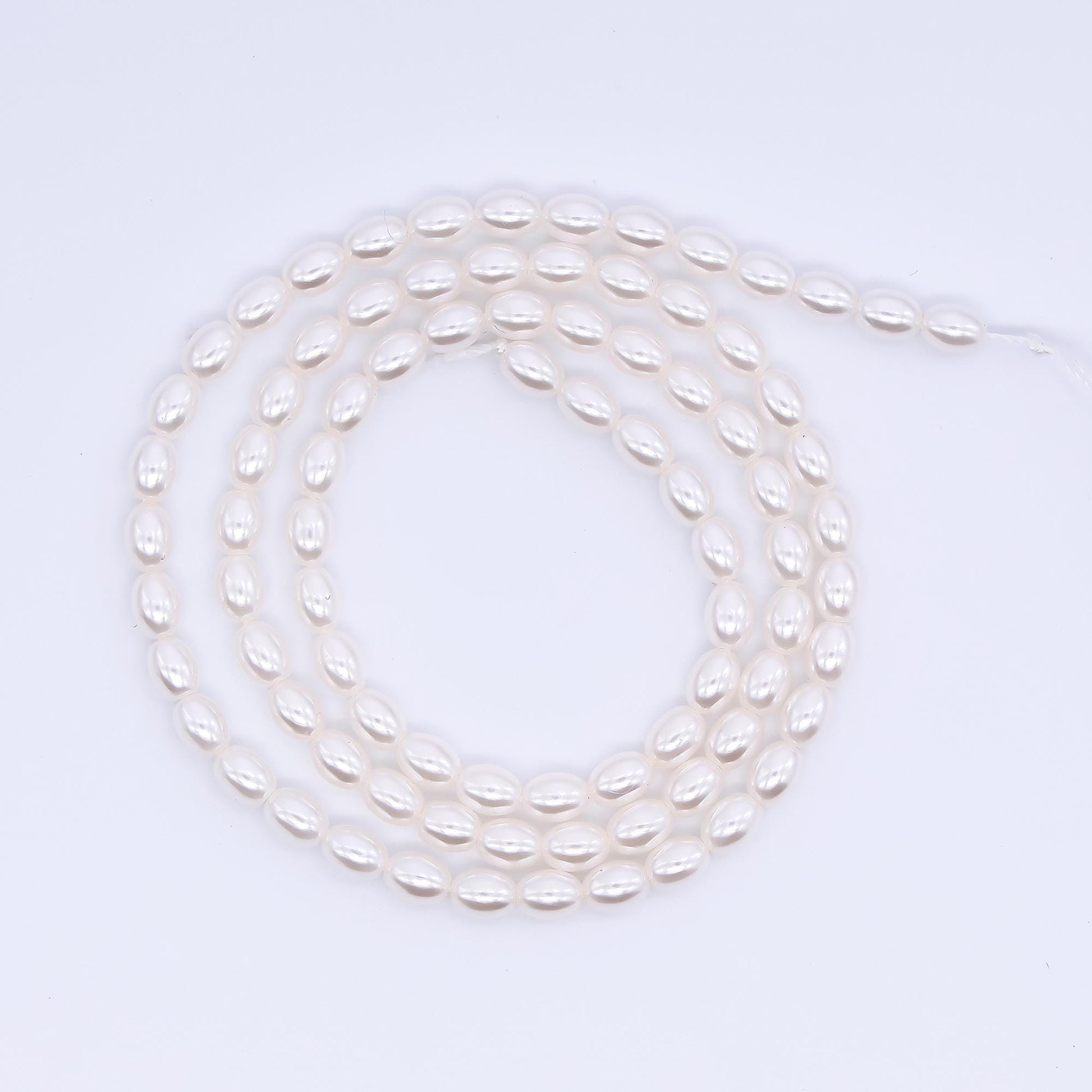 3.5mm seed luster white Rice Oval Shape Shell pearl full strand Small seed 85 pcs pearl beads pearlcore inspired WA-3169