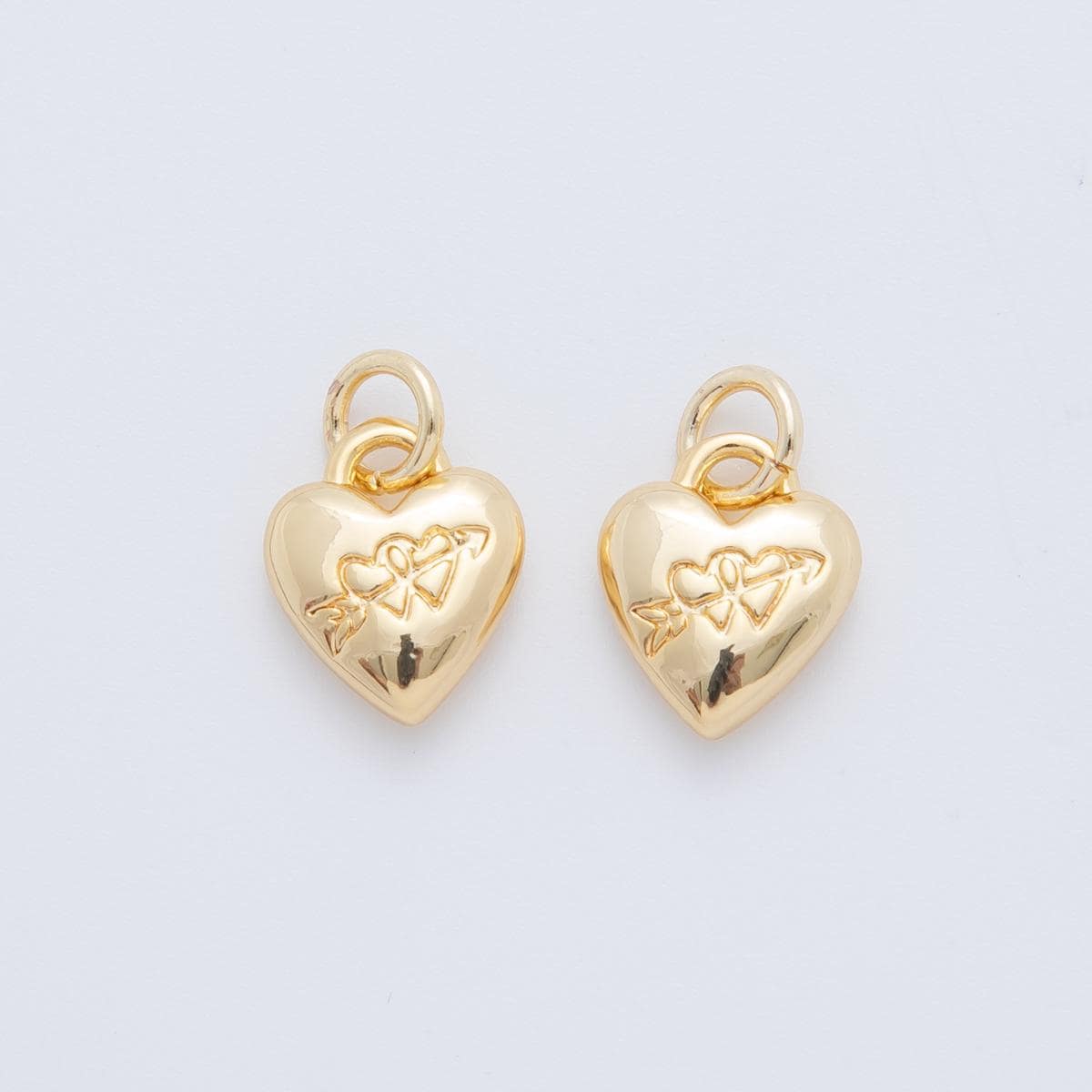 Mini gold heart charm Love Arrow pendant for necklace bracelet earring component Valentine Jewelry Inspired AF-709