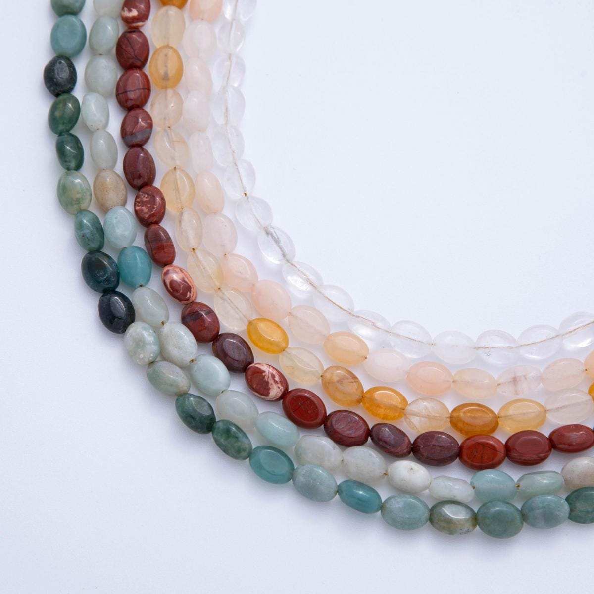 Bold handmade Gemstone Pebble Bead 18k gold filled beaded necklace |