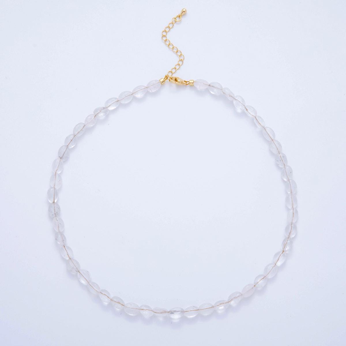 Bold handmade Gemstone Pebble Bead 18k gold filled beaded necklace |