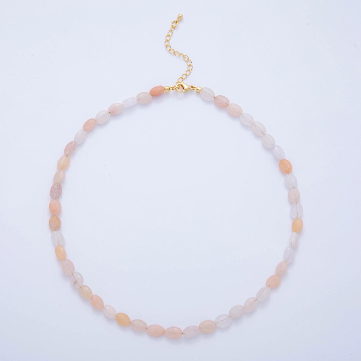 Bold handmade Gemstone Pebble Bead 18k gold filled beaded necklace |