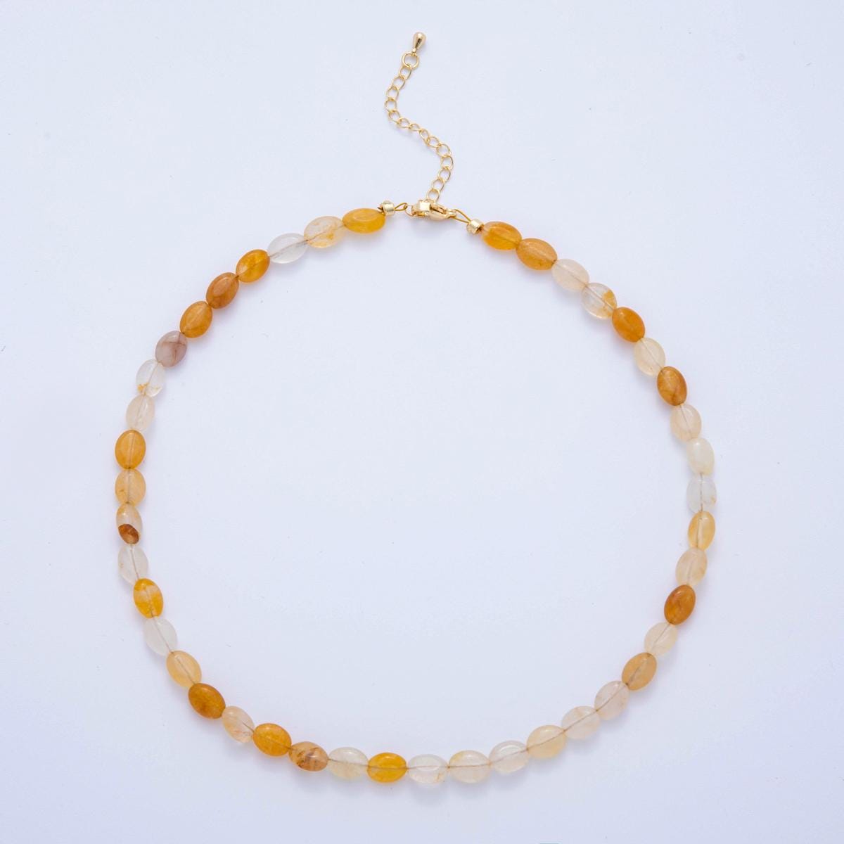 Bold handmade Gemstone Pebble Bead 18k gold filled beaded necklace |