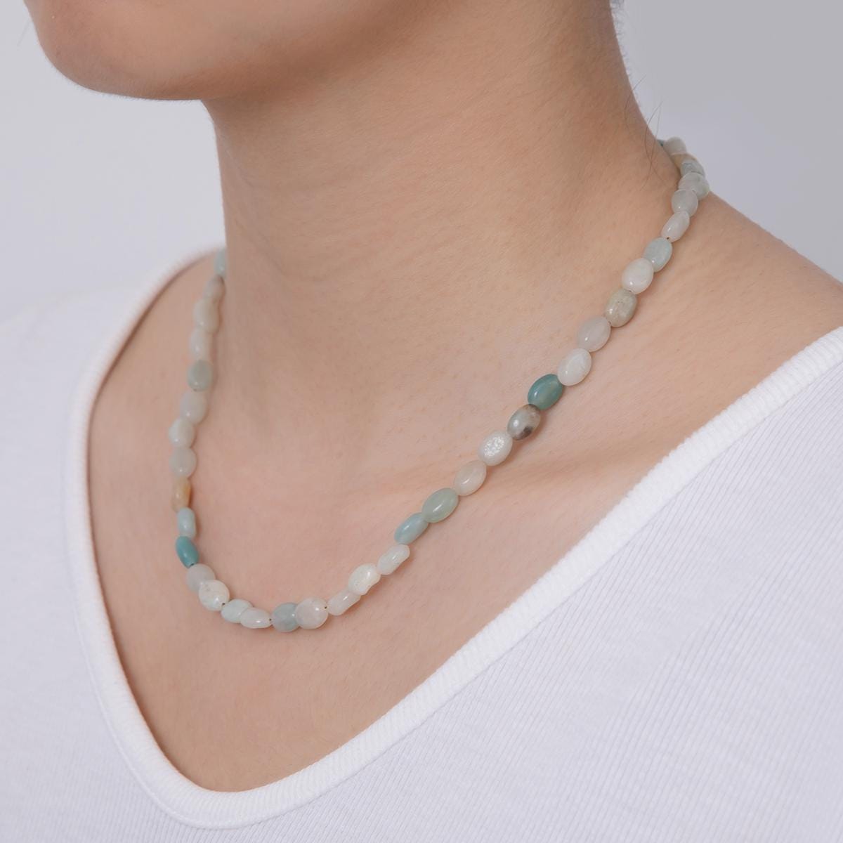 Bold handmade Gemstone Pebble Bead 18k gold filled beaded necklace |