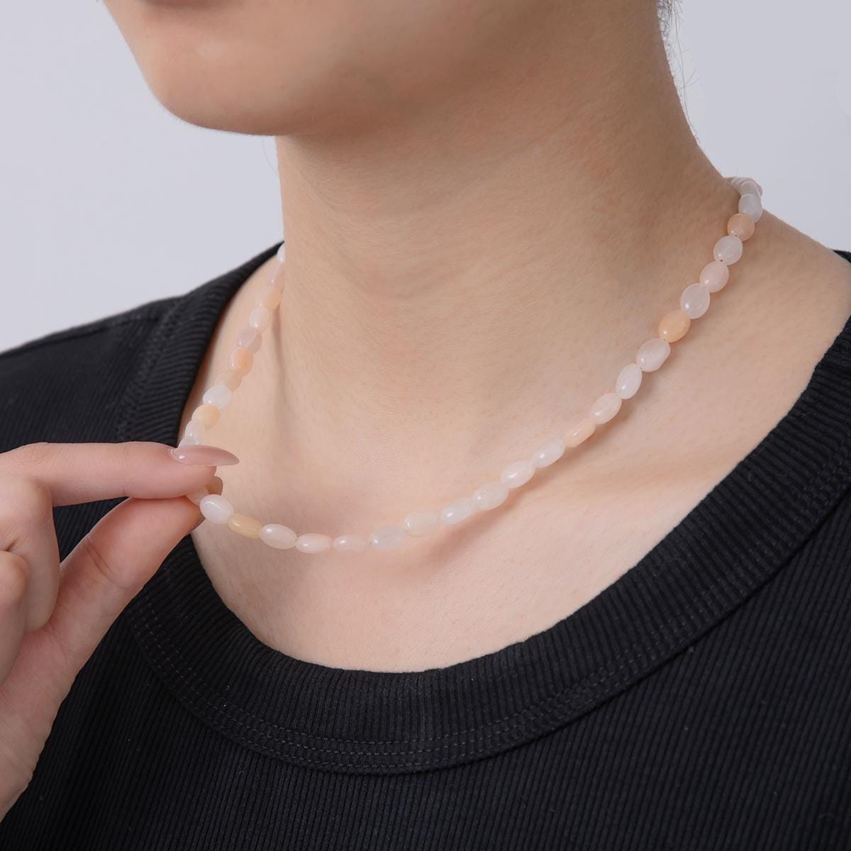 Bold handmade Gemstone Pebble Bead 18k gold filled beaded necklace |