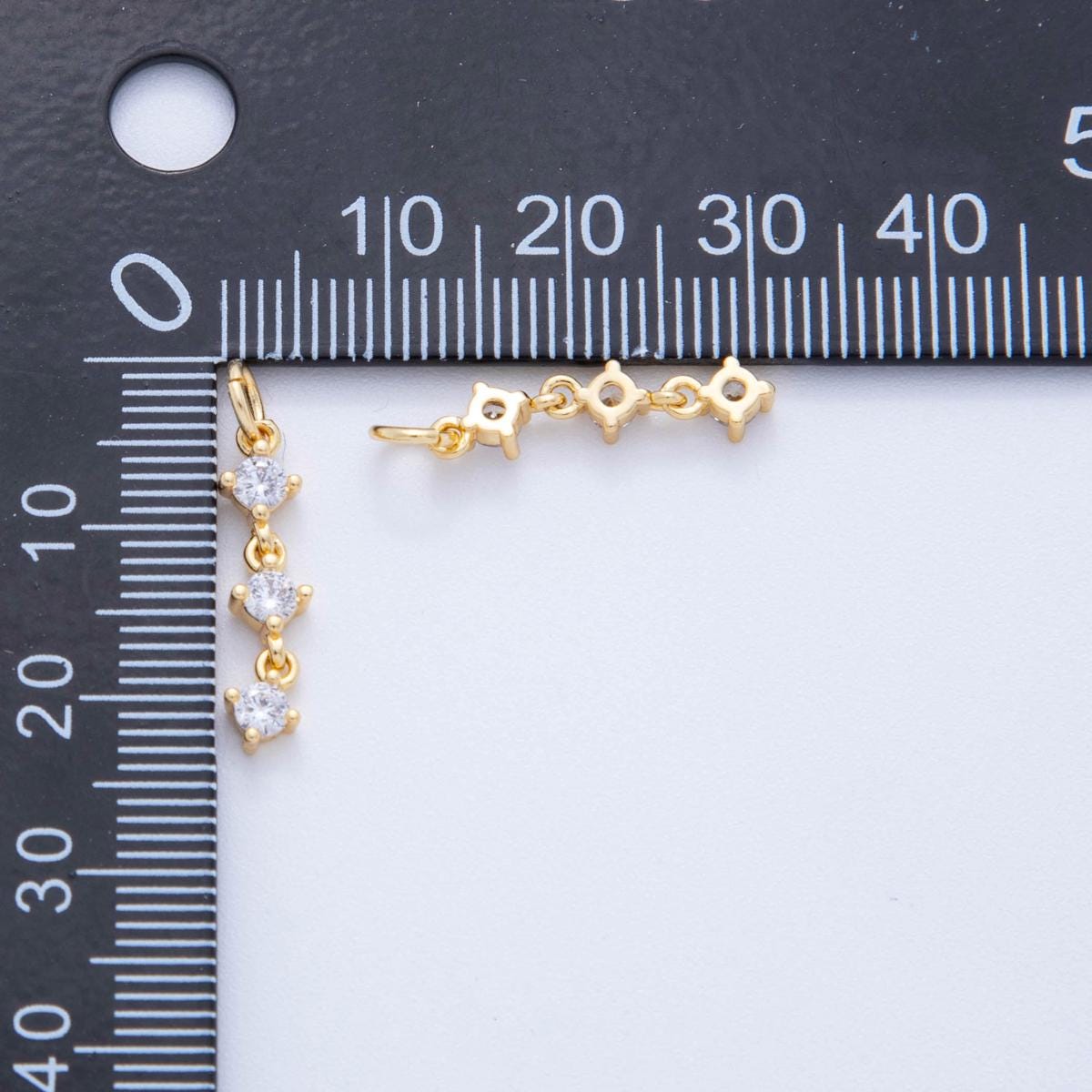 18K Gold Filled Star Charm Earrings with Clear CZ – Star Charm Drop Pendant For Bracelet Necklace Component X-433
