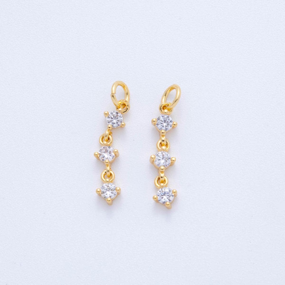 18K Gold Filled Star Charm Earrings with Clear CZ – Star Charm Drop Pendant For Bracelet Necklace Component X-433