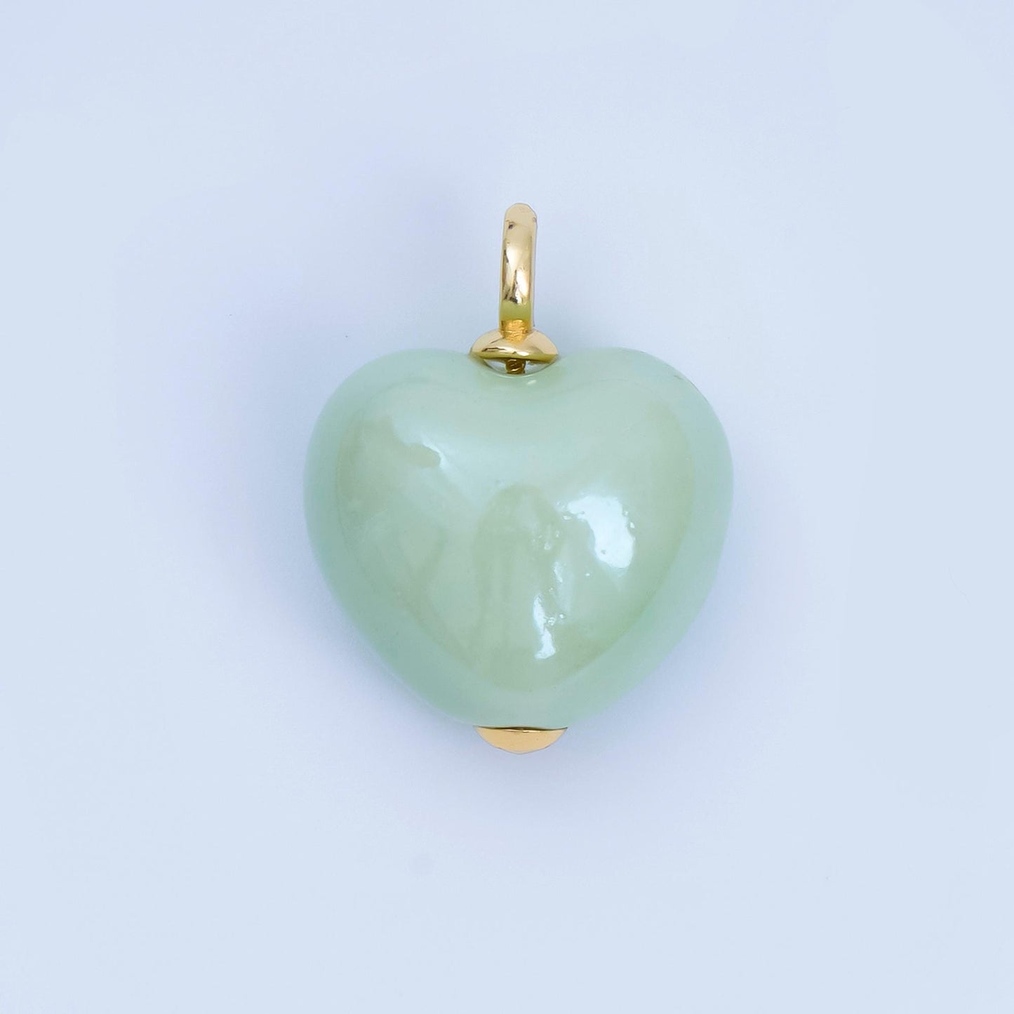 Dainty Ceramic Heart Charm Cute Puffy Heart Colorful Pendant for DIY Jewelry, Bracelets, Necklaces, and Craft Supplies AJ-402