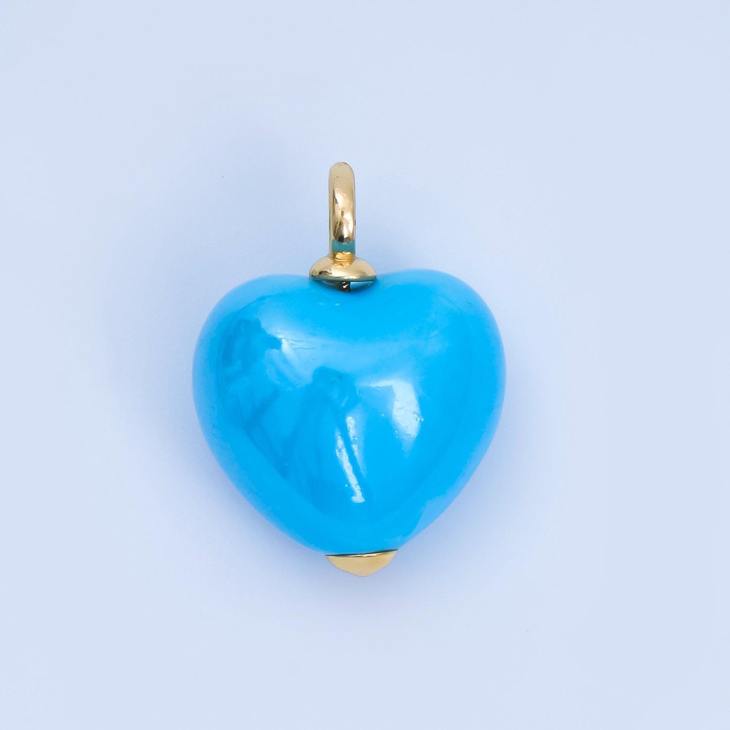 Dainty Ceramic Heart Charm Cute Puffy Heart Colorful Pendant for DIY Jewelry, Bracelets, Necklaces, and Craft Supplies AJ-402