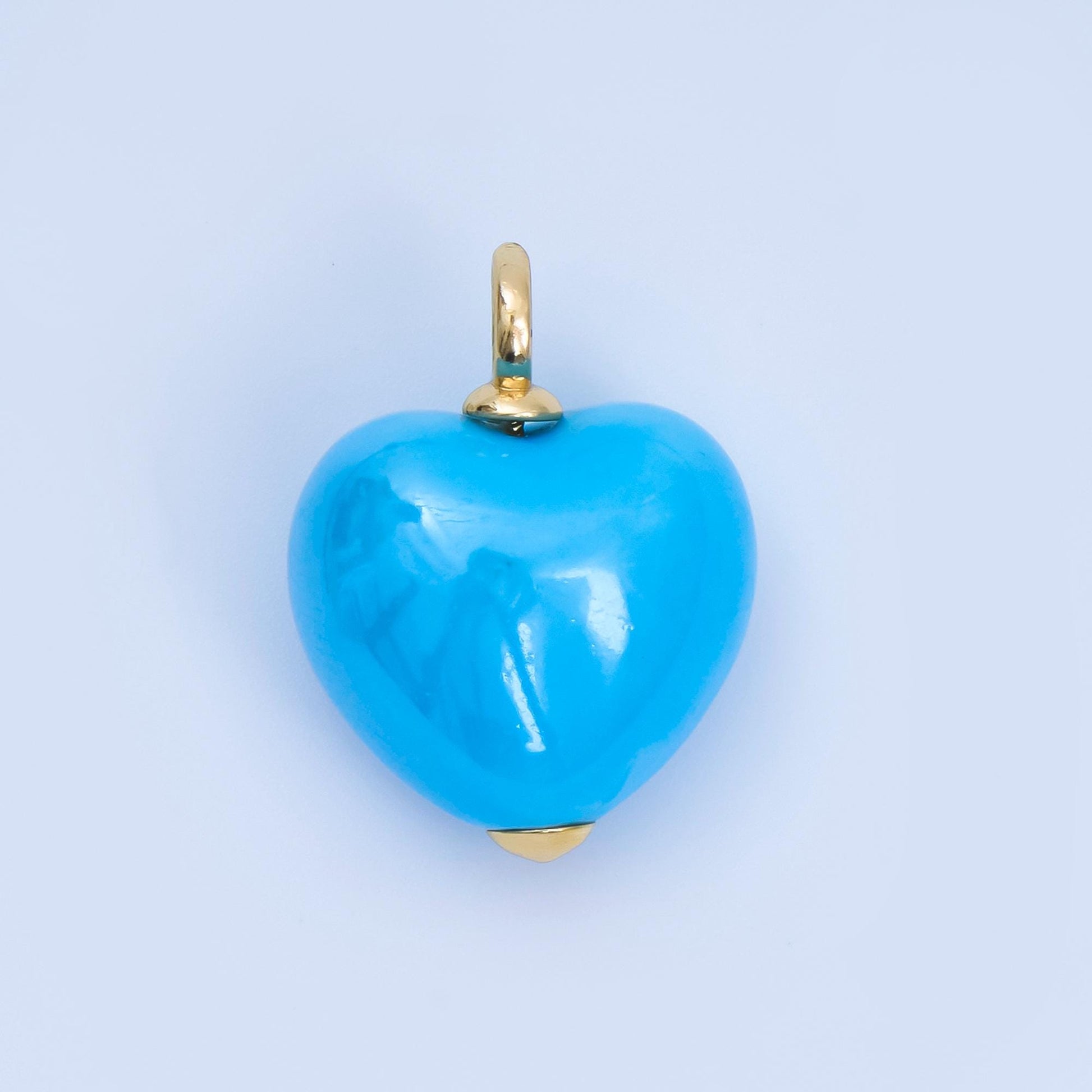 Dainty Ceramic Heart Charm Cute Puffy Heart Colorful Pendant for DIY Jewelry, Bracelets, Necklaces, and Craft Supplies AJ-402