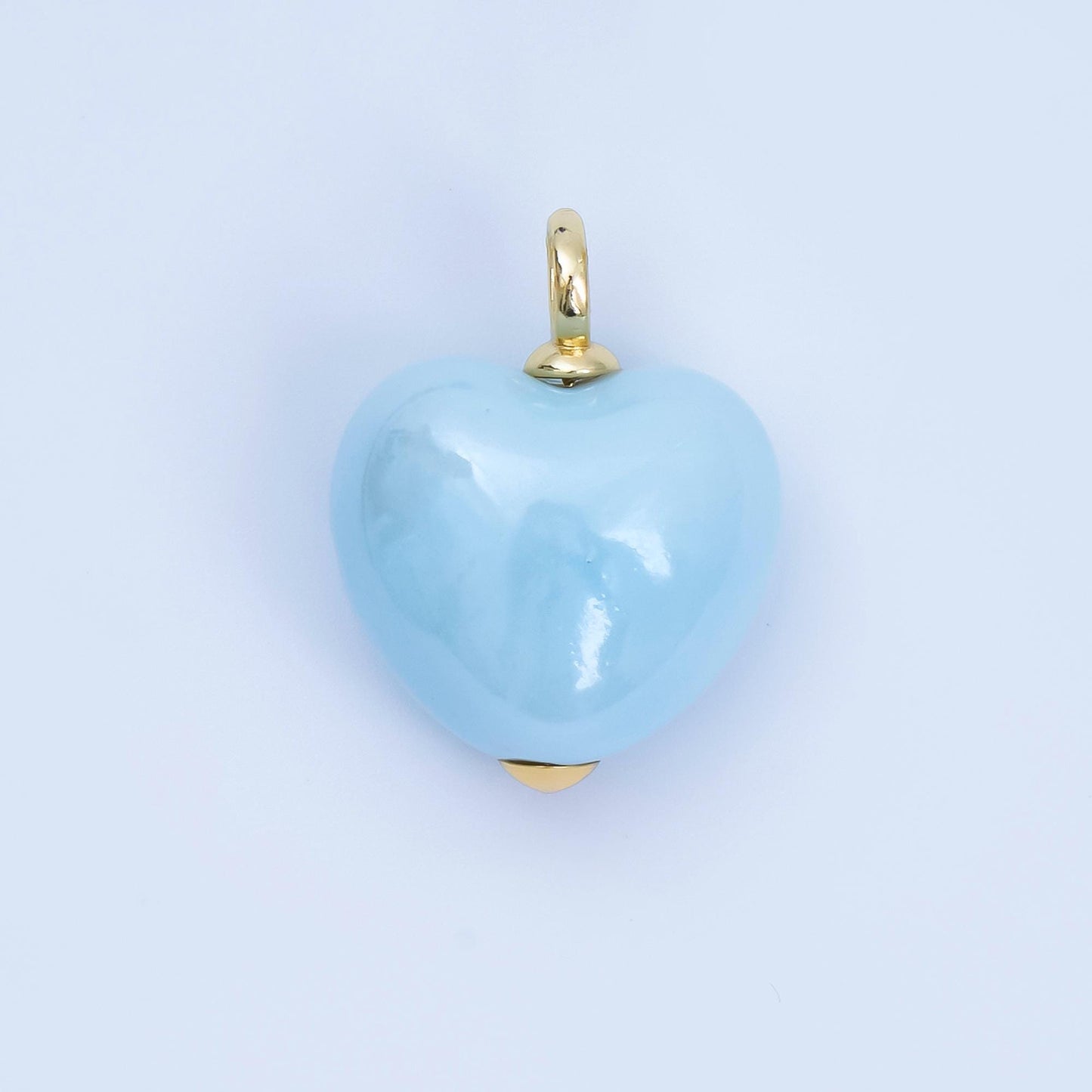 Dainty Ceramic Heart Charm Cute Puffy Heart Colorful Pendant for DIY Jewelry, Bracelets, Necklaces, and Craft Supplies AJ-402
