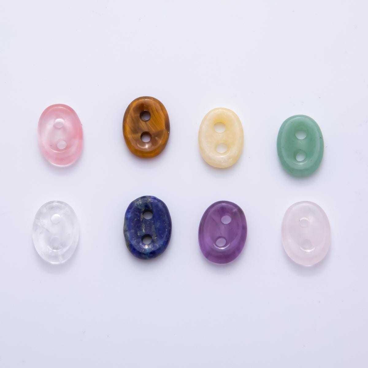 2mm hole GemStone oval 10x14mm Button Beads 2 holes button beads Spacer Charm Connector z1230