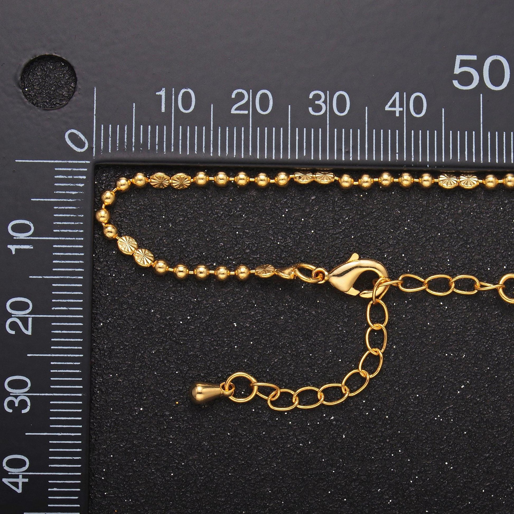 24K Gold Filled 2.5mm Faceted Bead Ball 17.5 Inch Chain Sunburst Necklace | WA-3238