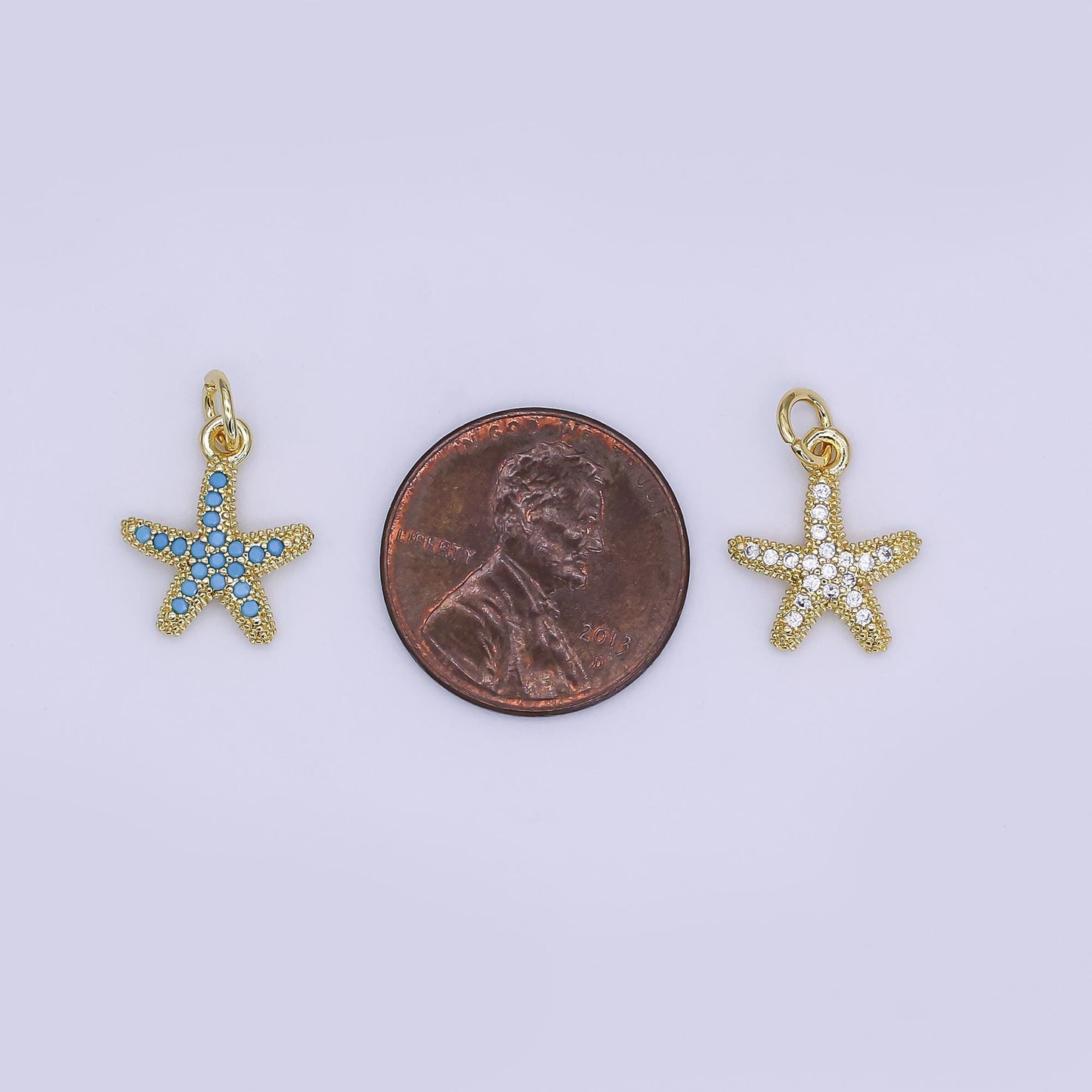 Mini CZ Pave Gold Star Charms Dainty Celestial Pendant Cubic Star Charm for Bracelet Earring Necklace Star Fish Charm AJ-355