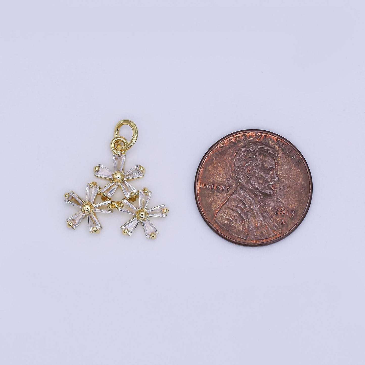 Gold Flower Charms Dainty Gold Floral Pendant Cubic Sun Flower Spring Garden Charm for Necklace Bracelet DIY Jewelry Making Supply AJ-361