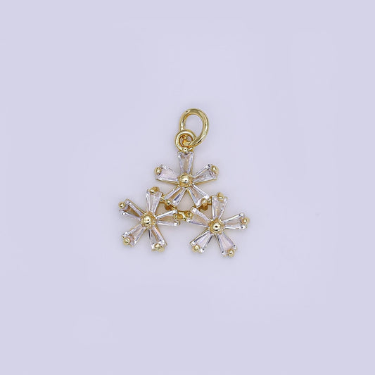 Gold Flower Charms Dainty Gold Floral Pendant Cubic Sun Flower Spring Garden Charm for Necklace Bracelet DIY Jewelry Making Supply AJ-361