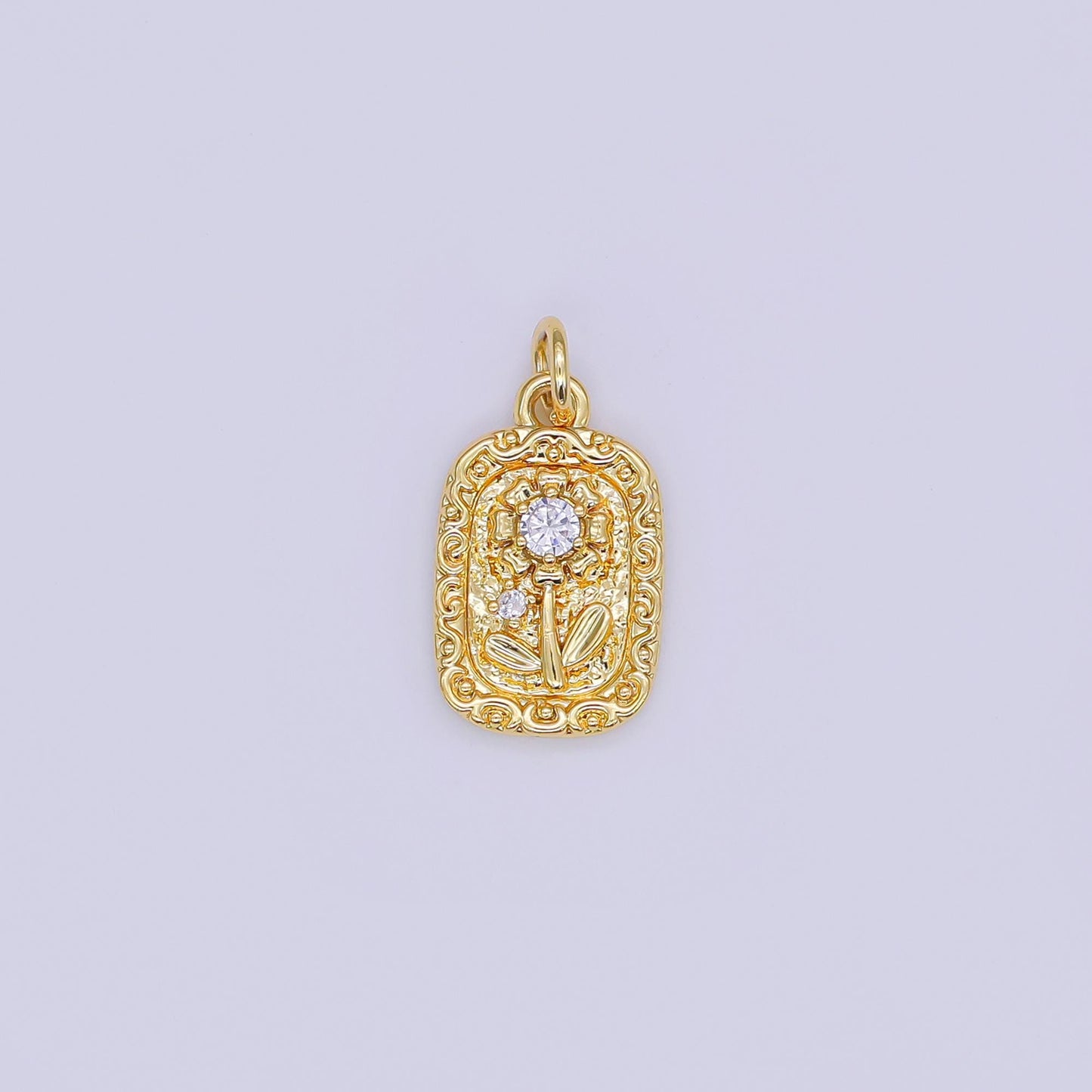 Mini Gold Flower Charms Dainty Gold Floral Pendant Cubic Sun Flower Spring Garden Charm for Necklace Bracelet Jewelry Making Supply AJ345