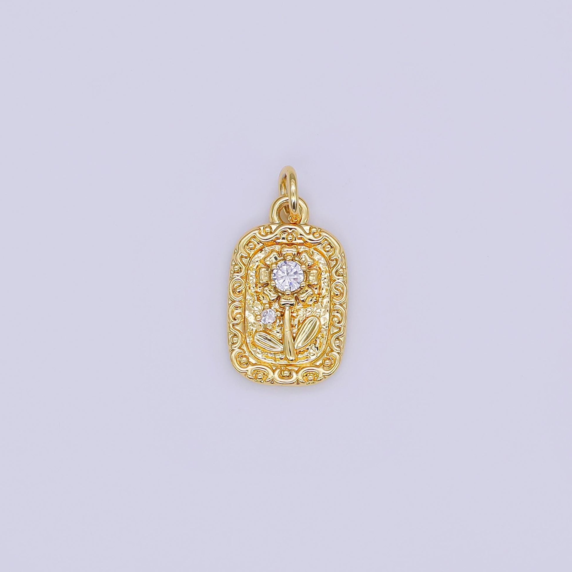 Mini Gold Flower Charms Dainty Gold Floral Pendant Cubic Sun Flower Spring Garden Charm for Necklace Bracelet Jewelry Making Supply AJ345