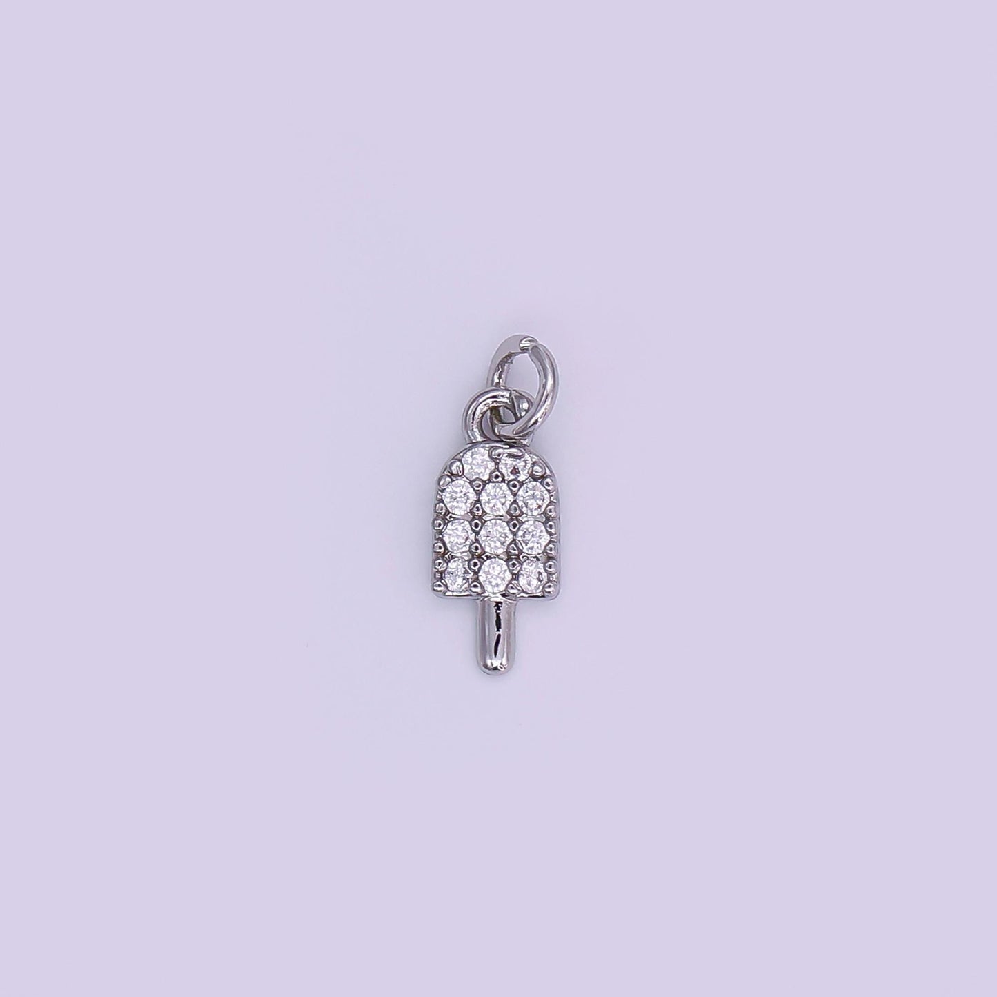 24k Gold Filled Tiny Micro Pave CZ Ice Cream Pendant Charm, Ice Cream Pendant Charm,  Desert Pendant, For DIY Jewelry Making aj-344